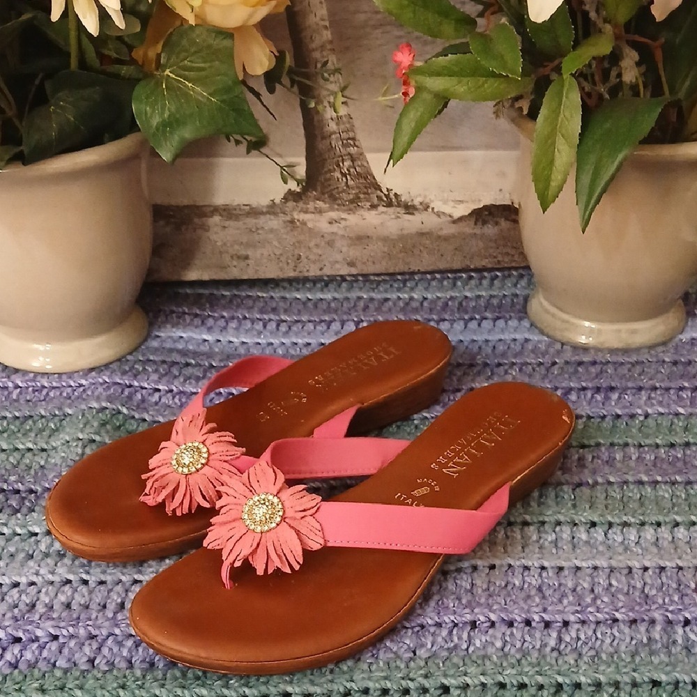 Italian Shoemakers Pink Floral Sandals